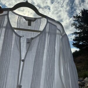 Stunning White Women’s Ramie Blouse